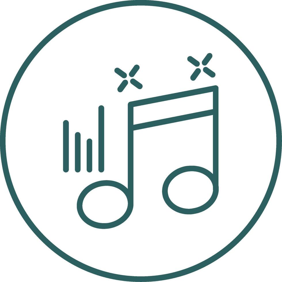 Musical Note Line Gradient Icon vector