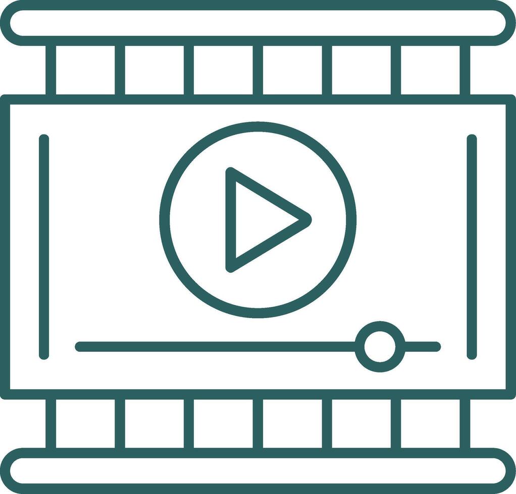 Video Player Line Gradient Icon vector