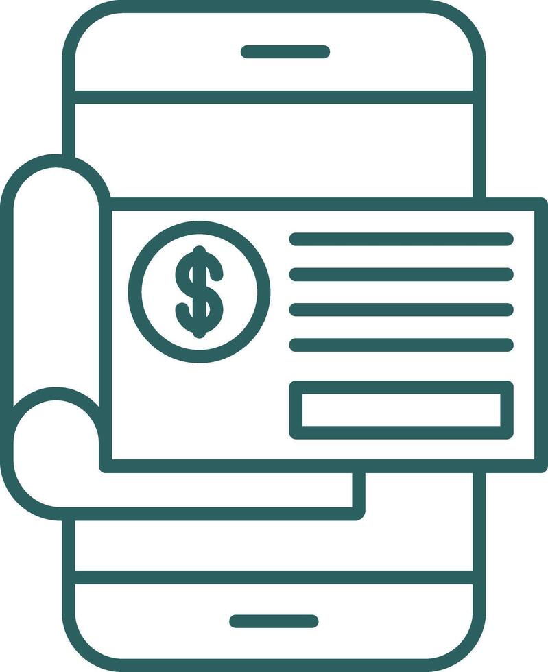 Bank Check Line Gradient Icon vector