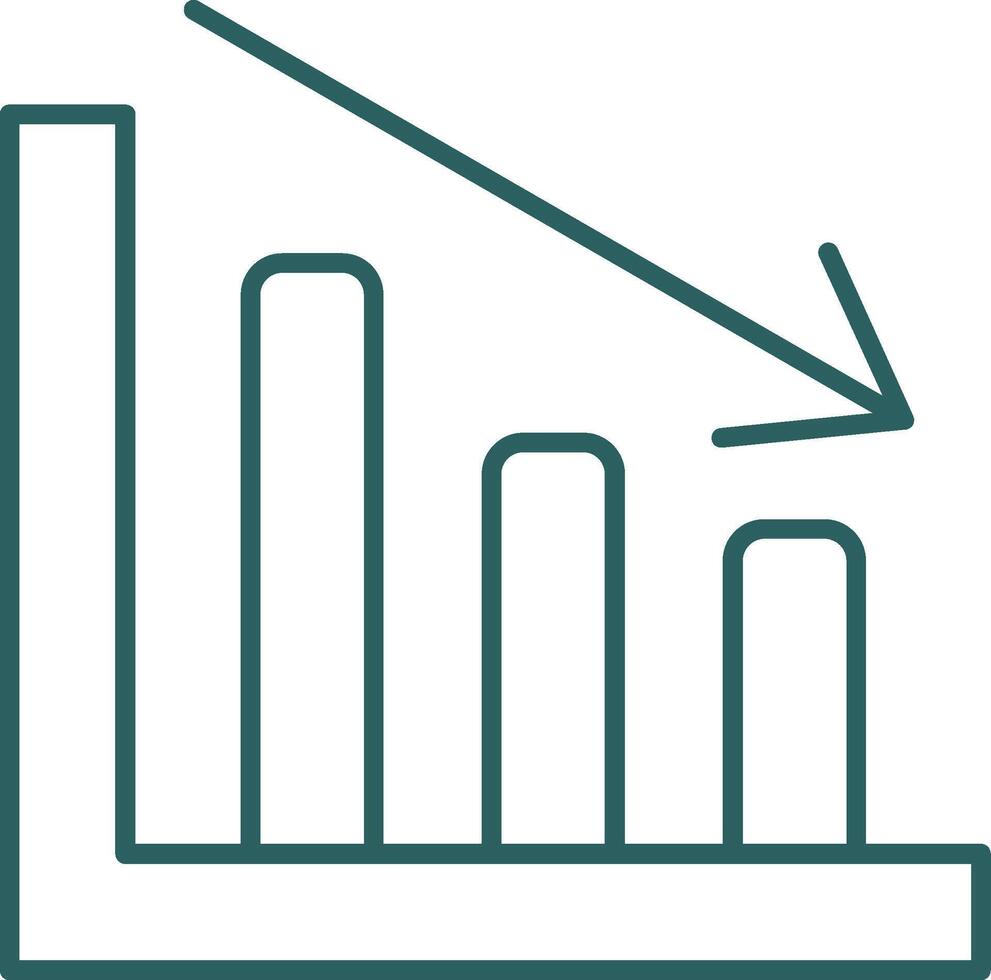 Line chart Line Gradient Icon vector