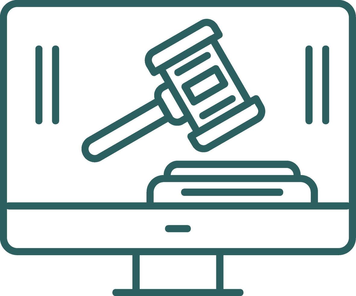 Auction Line Gradient Icon vector