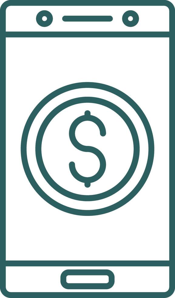 Currency Line Gradient Icon vector