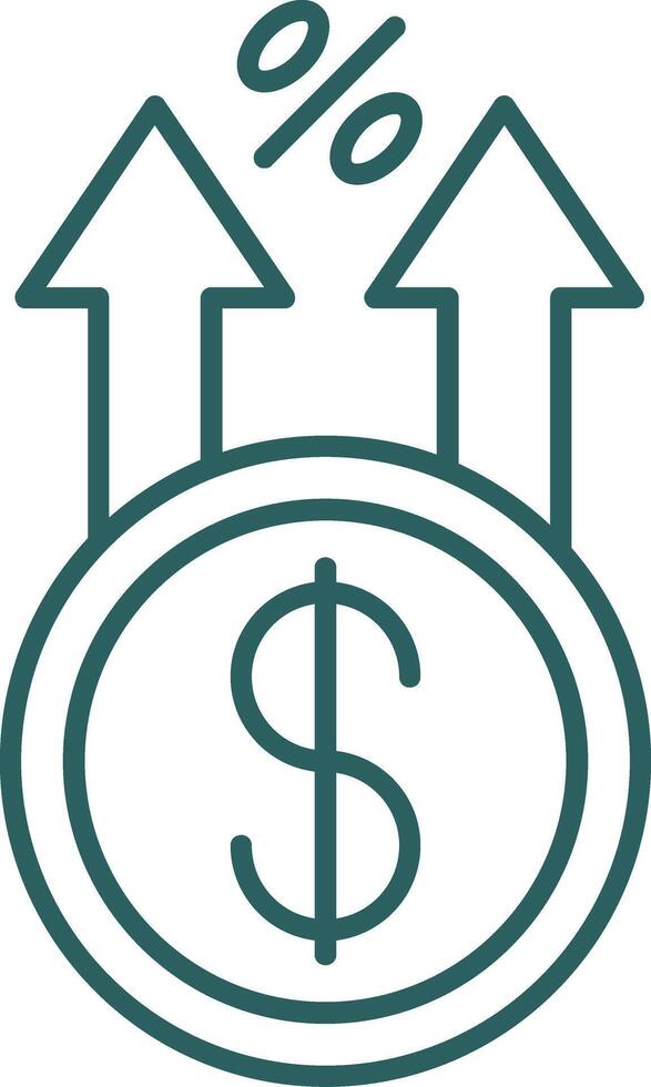 Profit Line Gradient Icon vector