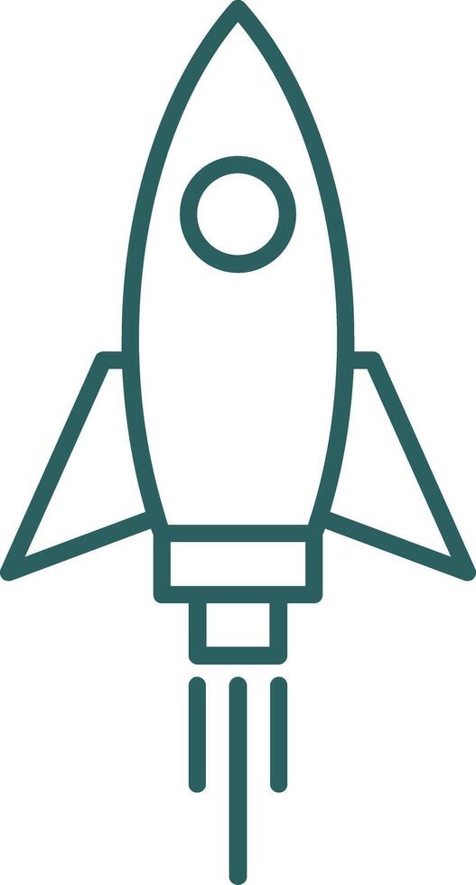 Rocket Line Gradient Icon vector