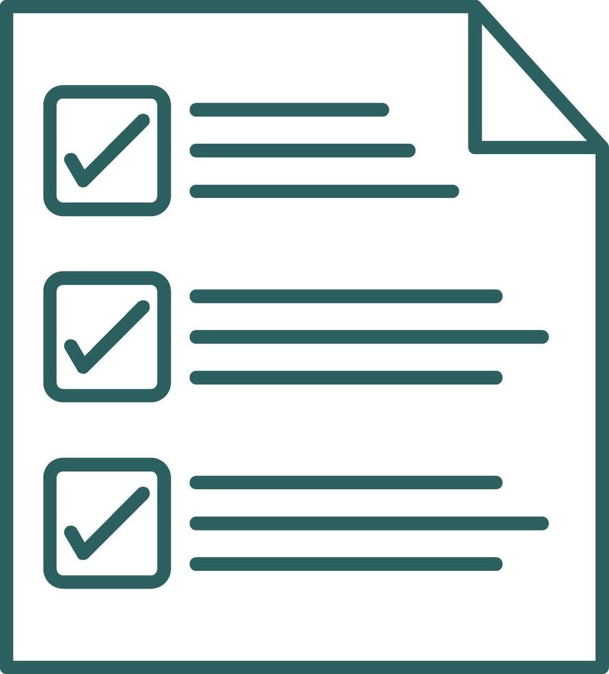 lista de verificación línea degradado icono vector