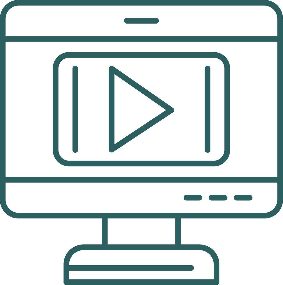 Video Player Line Gradient Icon vector
