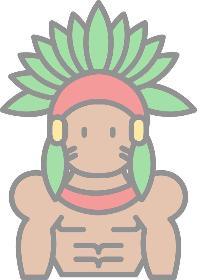 Indian Line Filled Light Icon vector