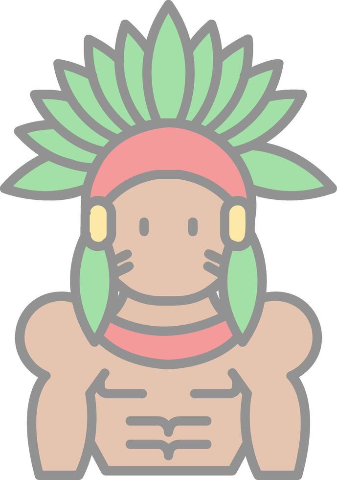 indio línea lleno ligero icono vector