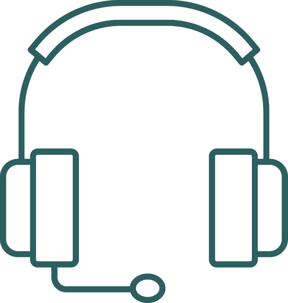 Headphones Line Gradient Icon vector