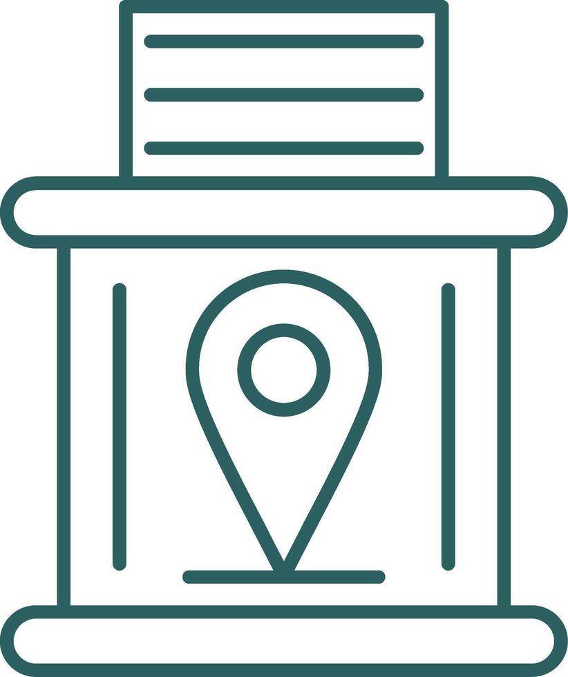 Telephone Booth Line Gradient Icon vector
