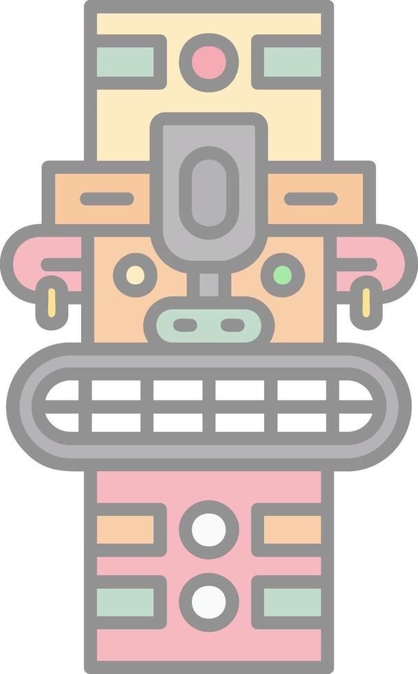 Totem Line Filled Light Icon vector