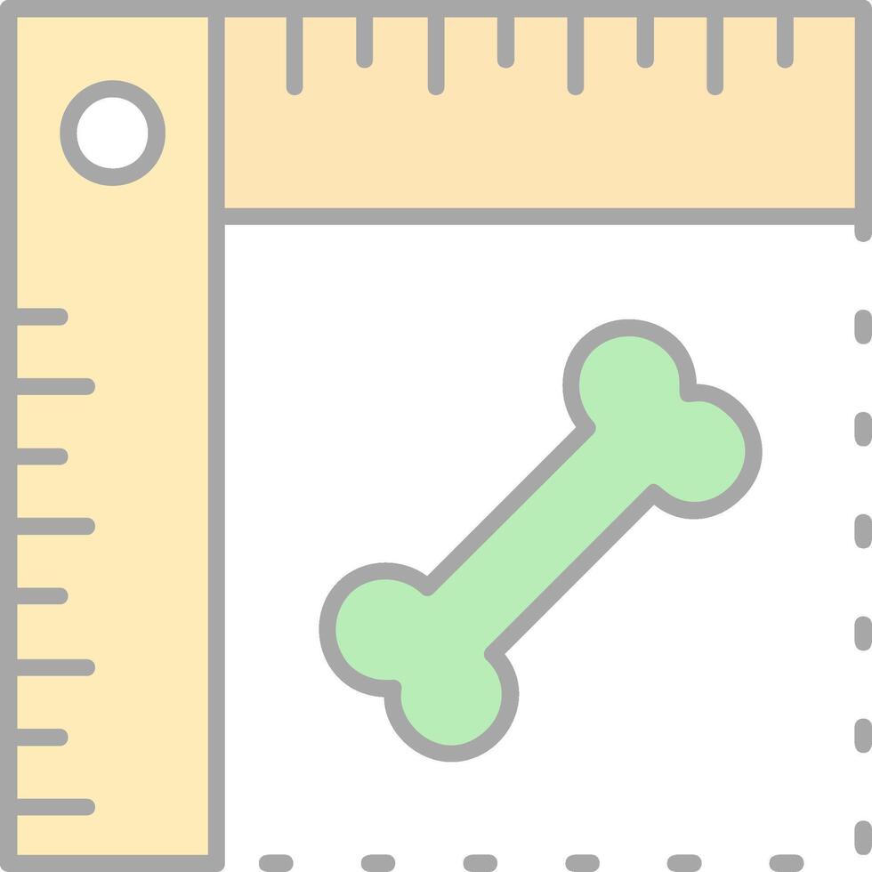Ruler Line Filled Light Icon vector