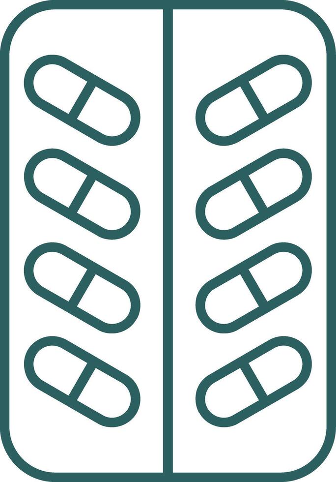 Pill Line Gradient Icon vector