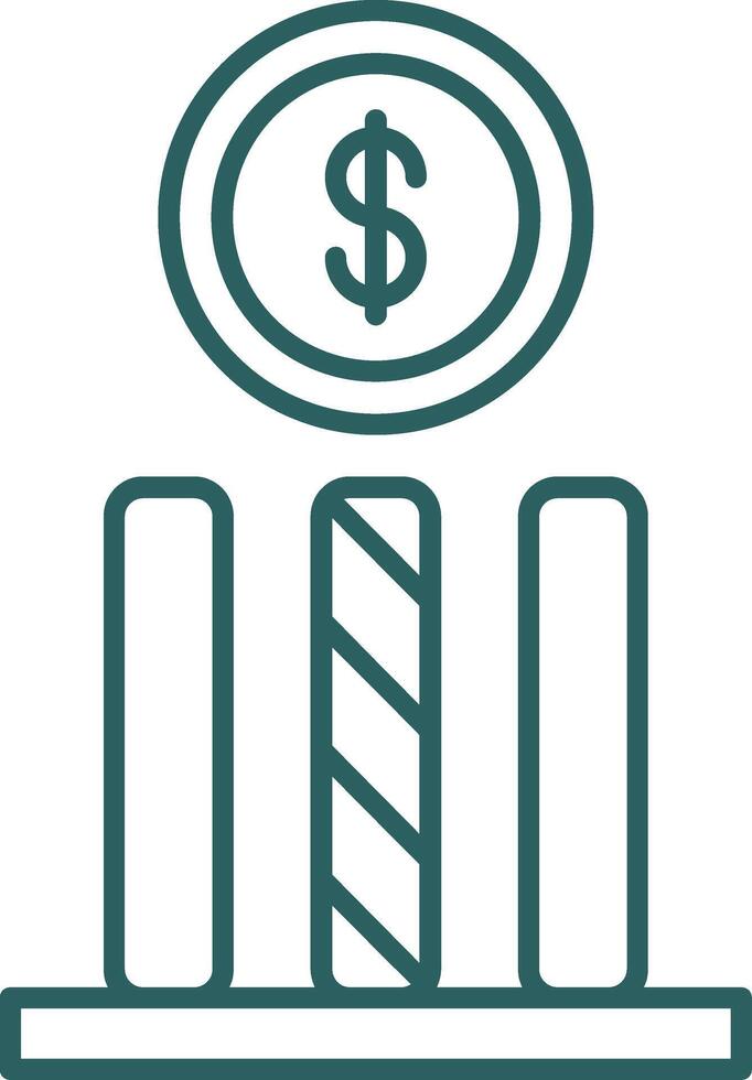 Dollar Line Gradient Icon vector
