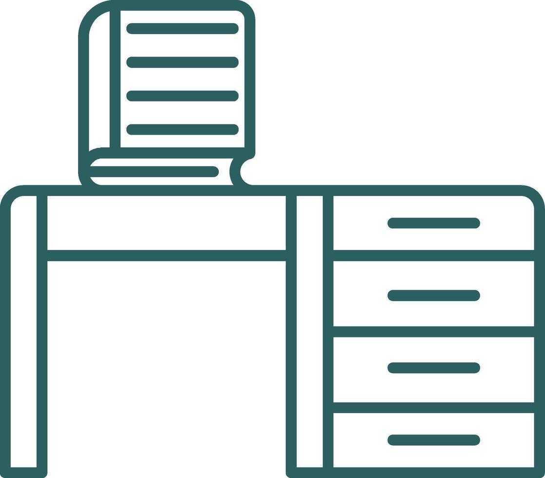 Table Line Gradient Icon vector