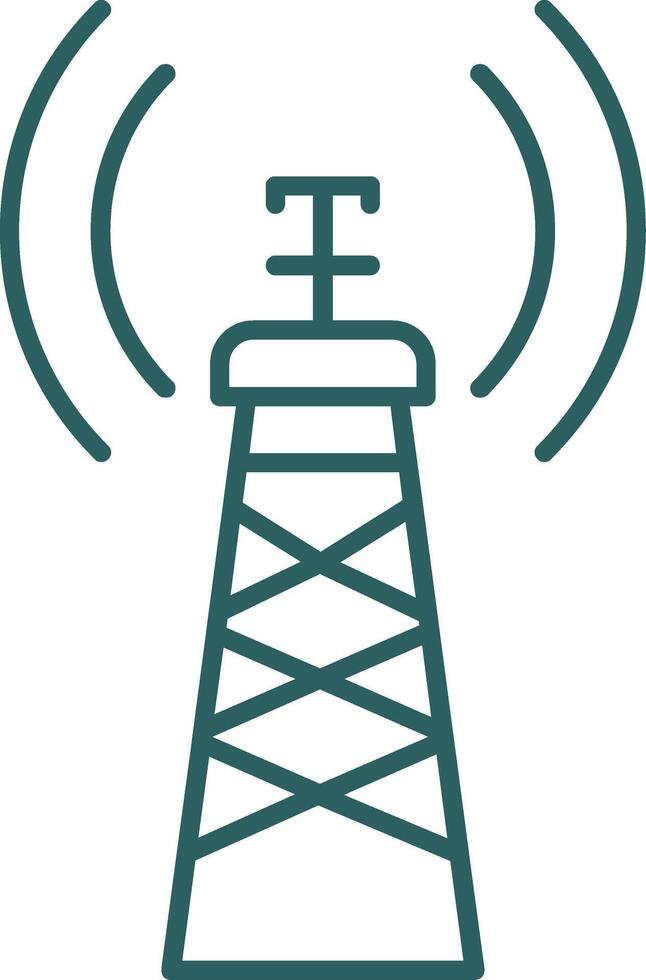 Signal Tower Line Gradient Icon vector