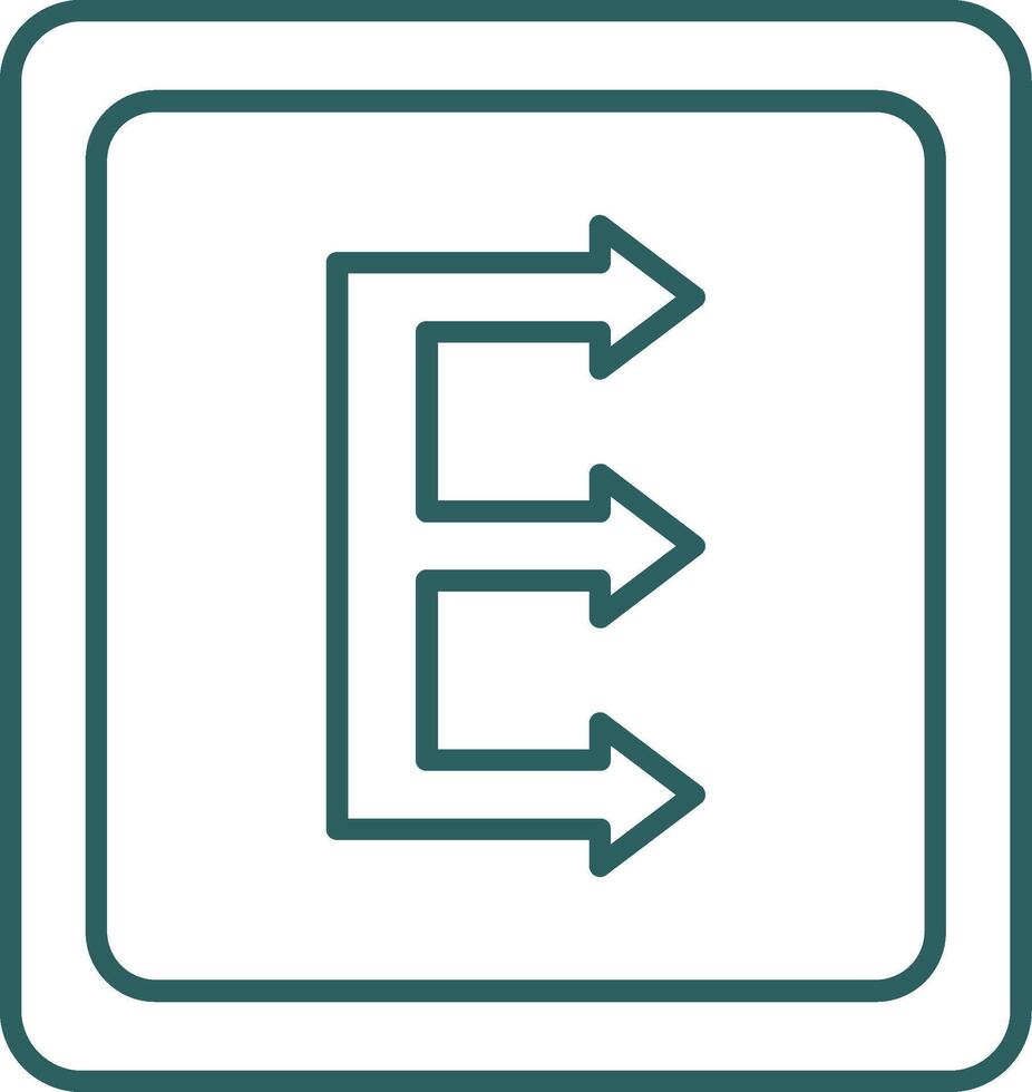 Three Arrows Line Gradient Icon vector