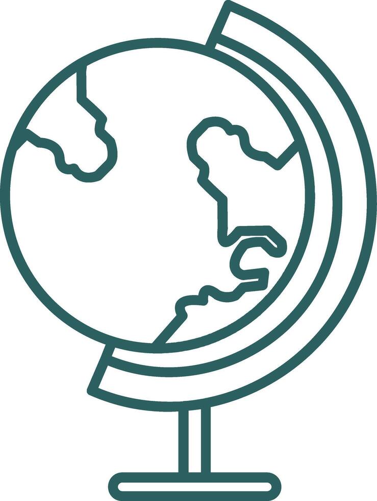 Earth Globe Line Gradient Icon vector