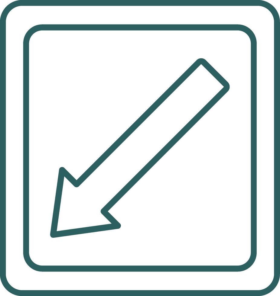 Diagonal Arrow Line Gradient Icon vector