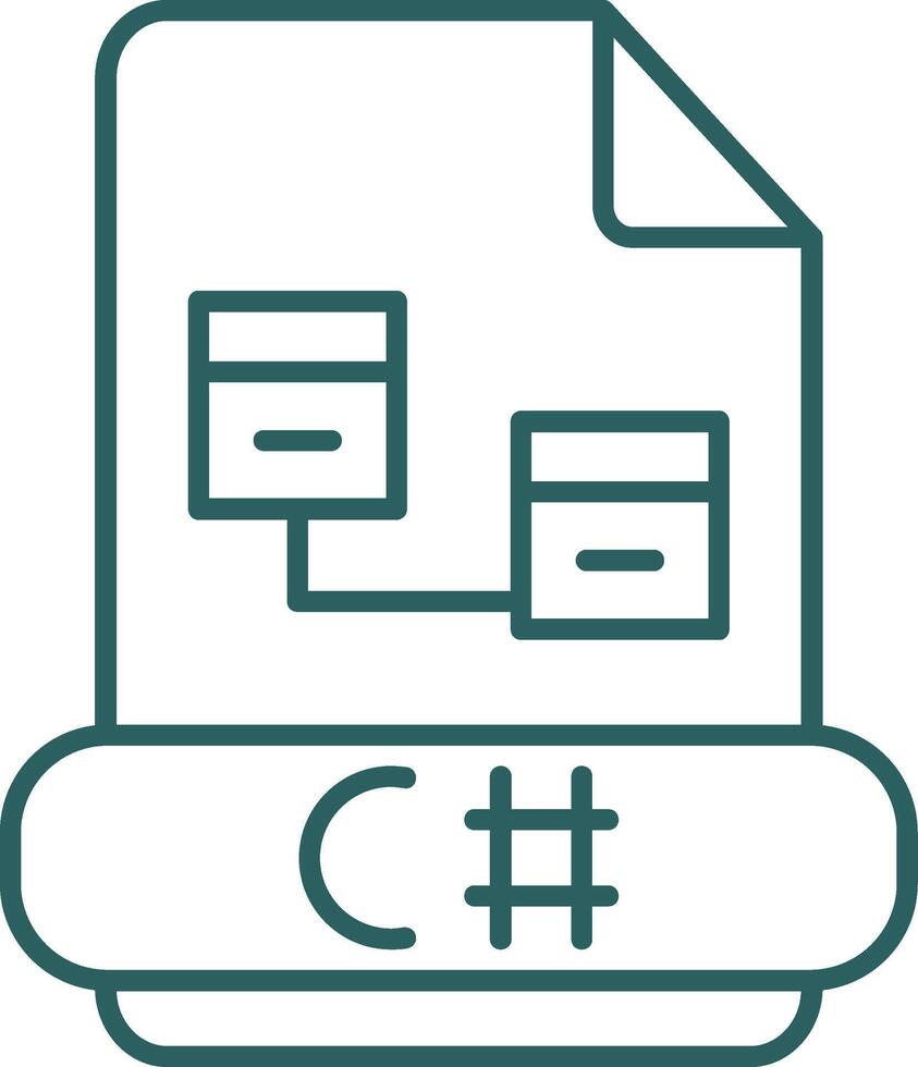 C Sharp Line Gradient Icon vector