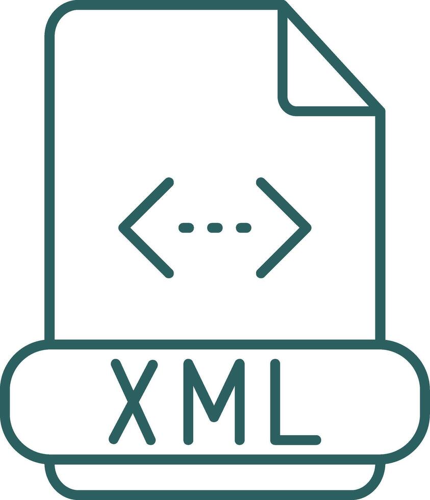 Xml Line Gradient Icon vector