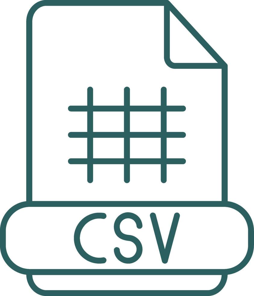 icono de gradiente de línea csv vector