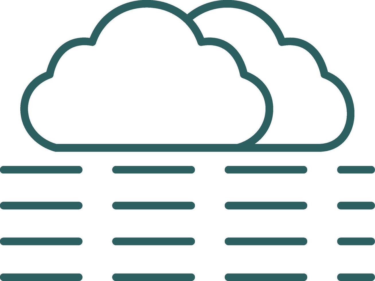 fog Line Gradient Icon vector