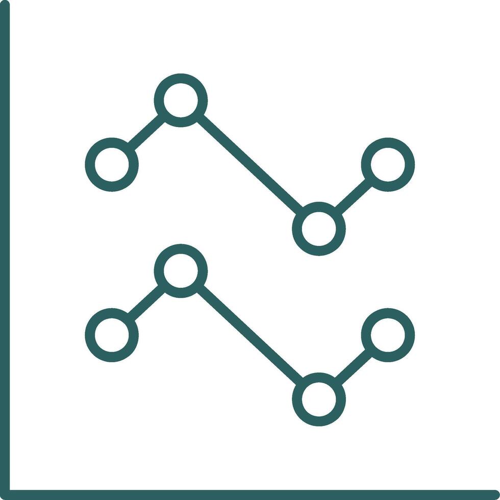 Line Chart Line Gradient Icon vector