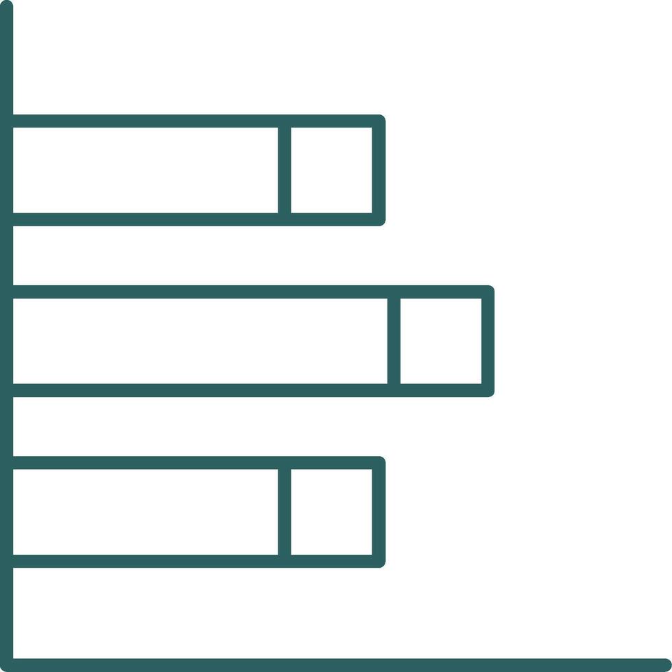 Bar Chart Line Gradient Icon vector