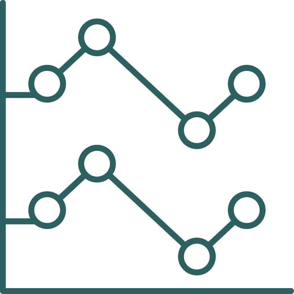 Line Chart Line Gradient Icon vector