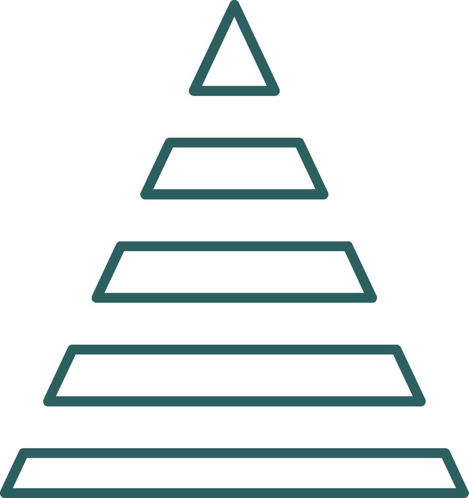 Pyramid Chart Line Gradient Icon vector
