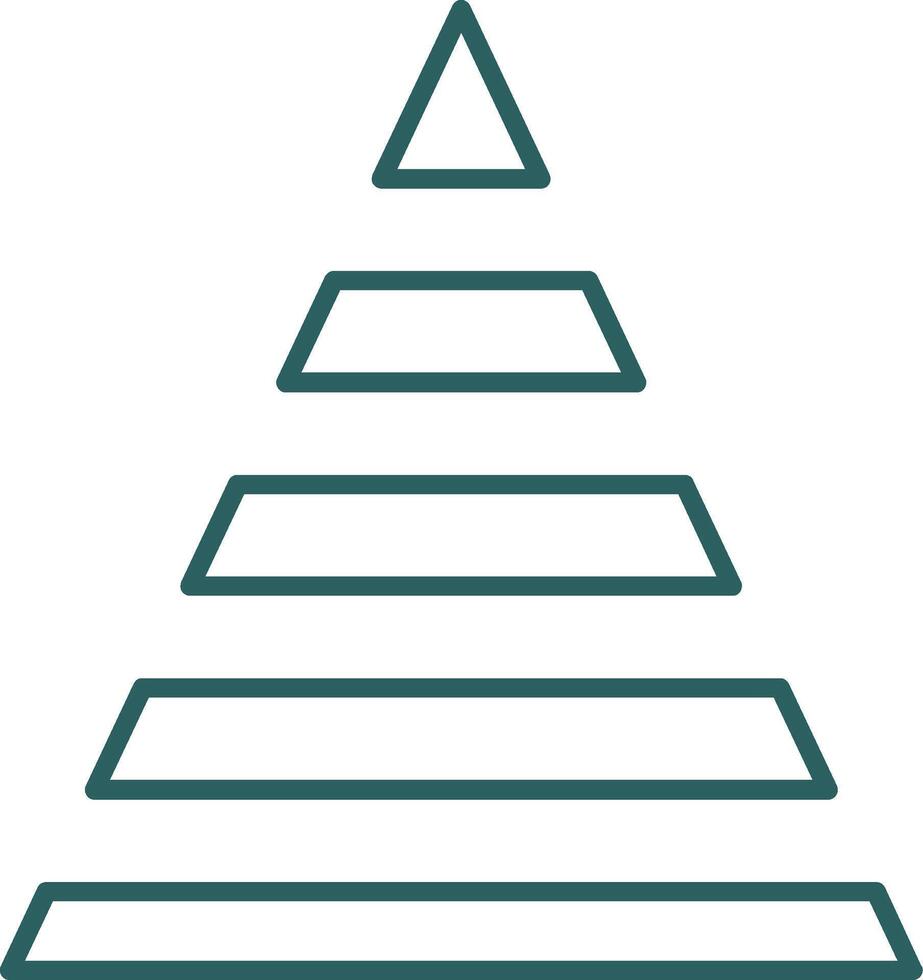 Pyramid Chart Line Gradient Icon vector