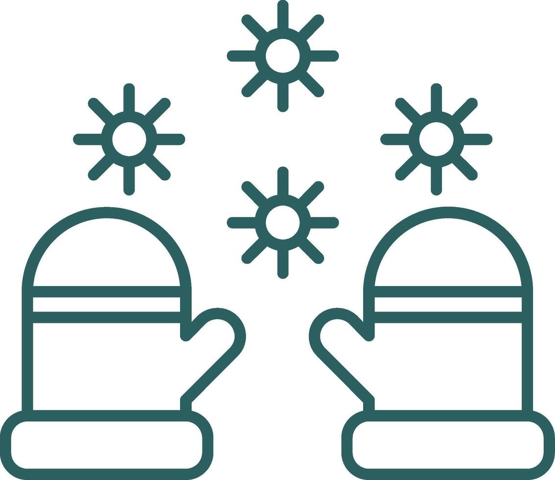 icono de gradiente de línea de guantes de invierno vector