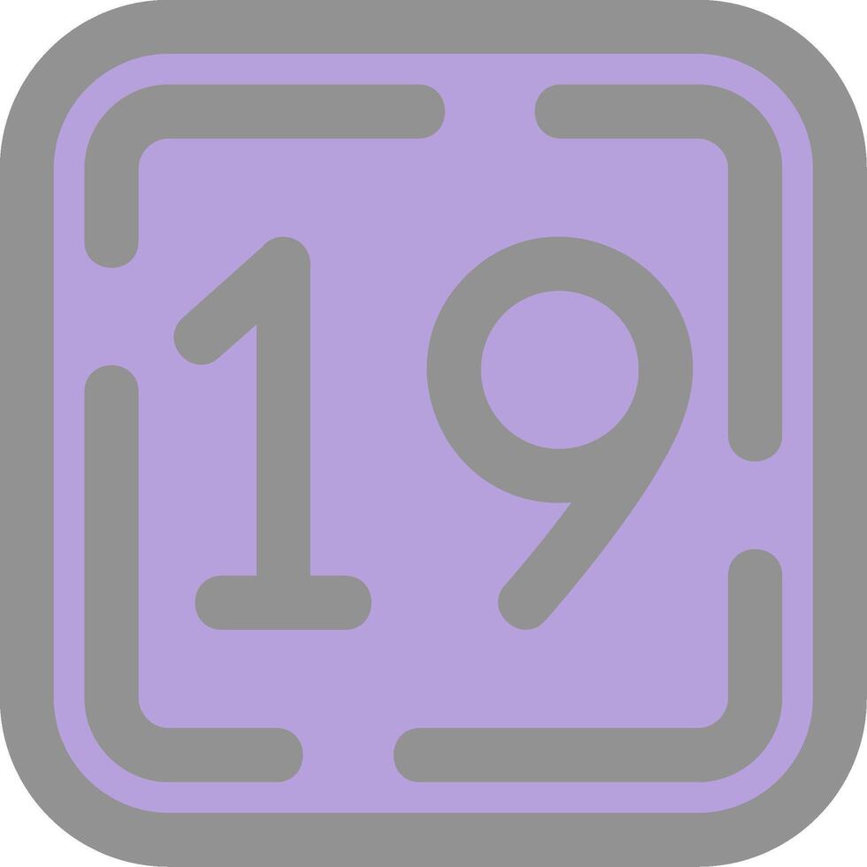 Nineteen Line Filled Light Icon vector