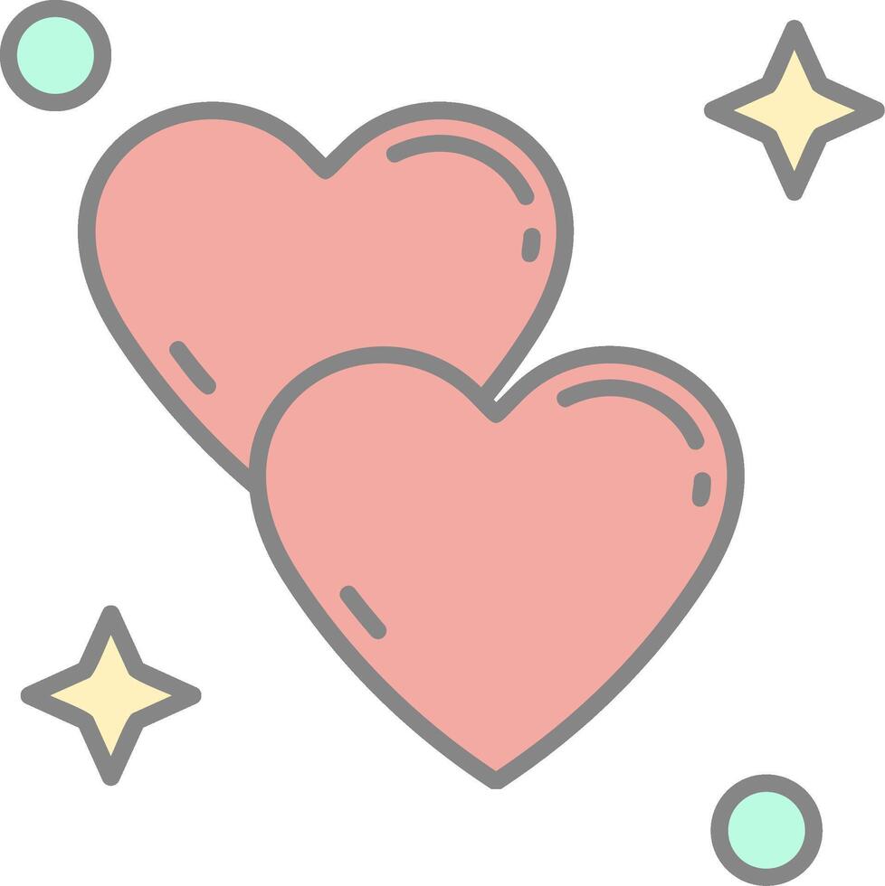 Love Line Filled Light Icon vector