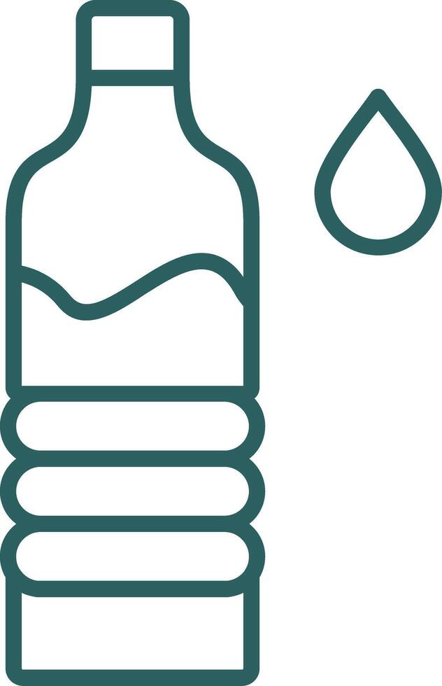 Water Bottle Line Gradient Icon vector