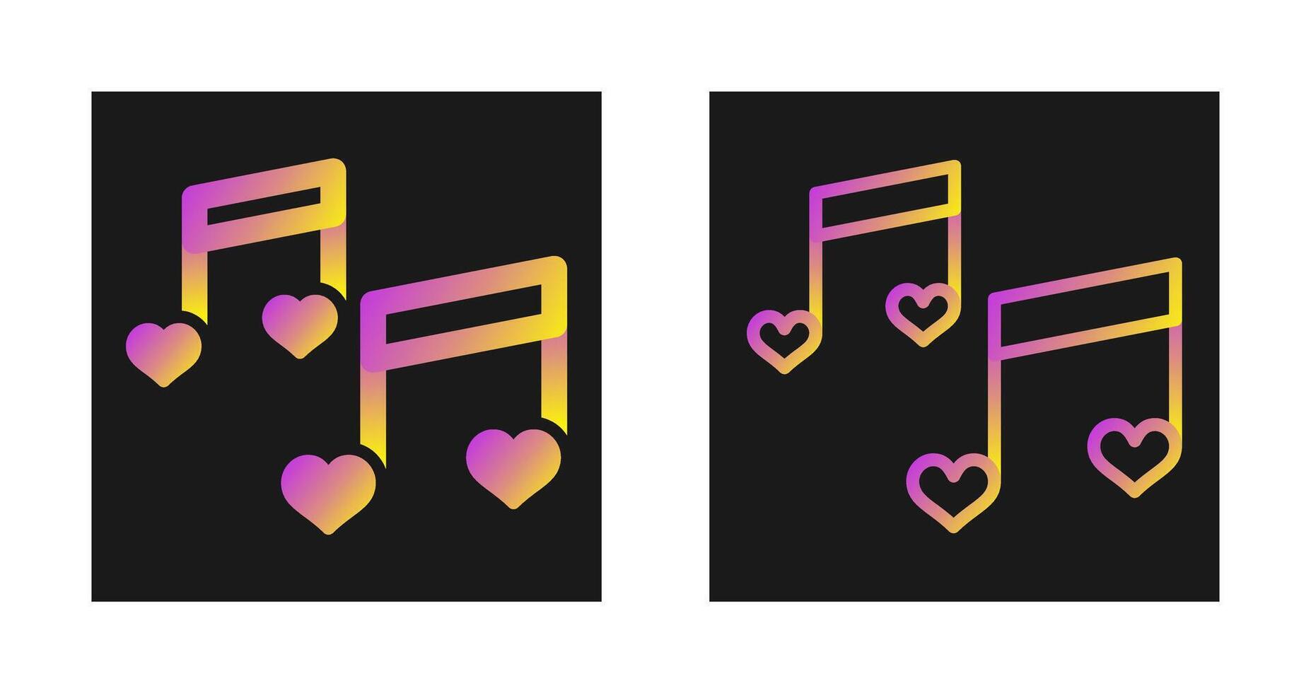 romántico música vector icono