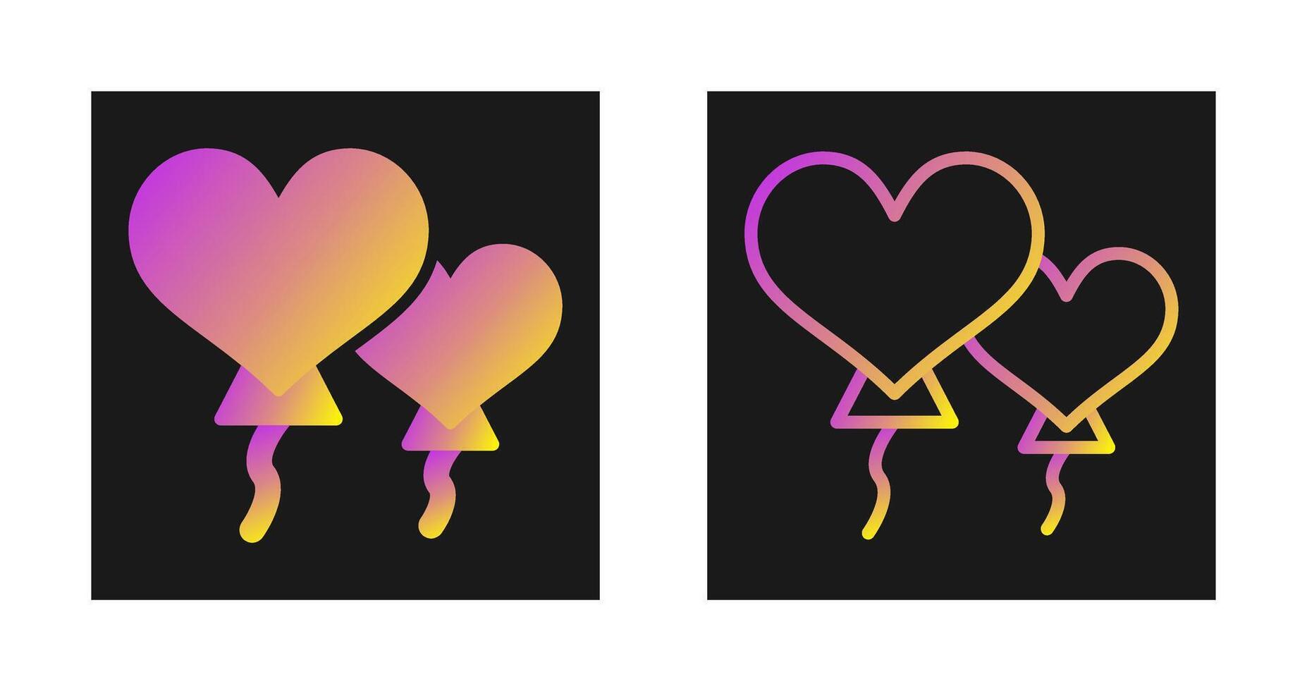 Heart shaped balloons Vector Icon