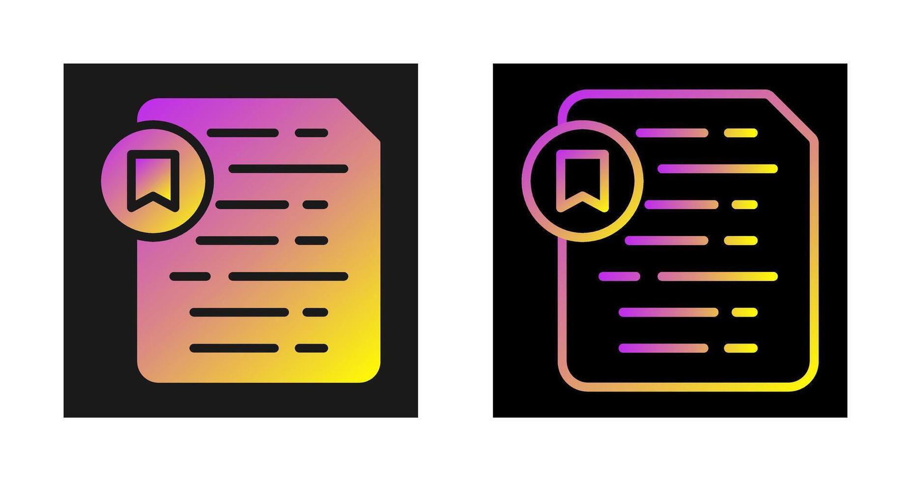 Document Insert Bookmark Vector Icon