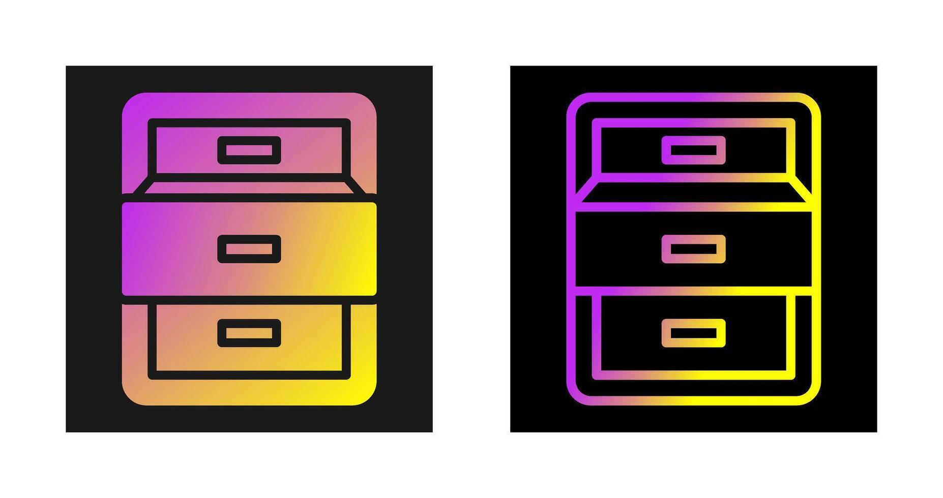 Filing cabinet with open door Vector Icon
