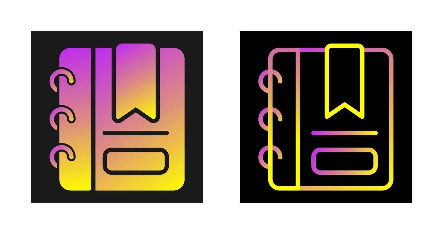 Writing pad with bookmark Vector Icon