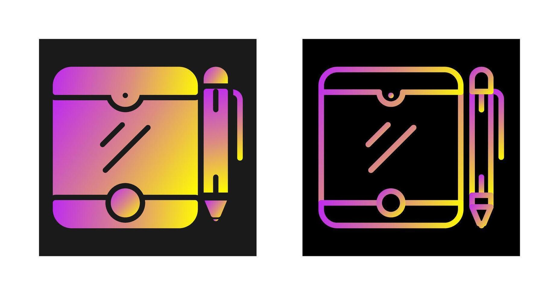 Tablet with pen Vector Icon