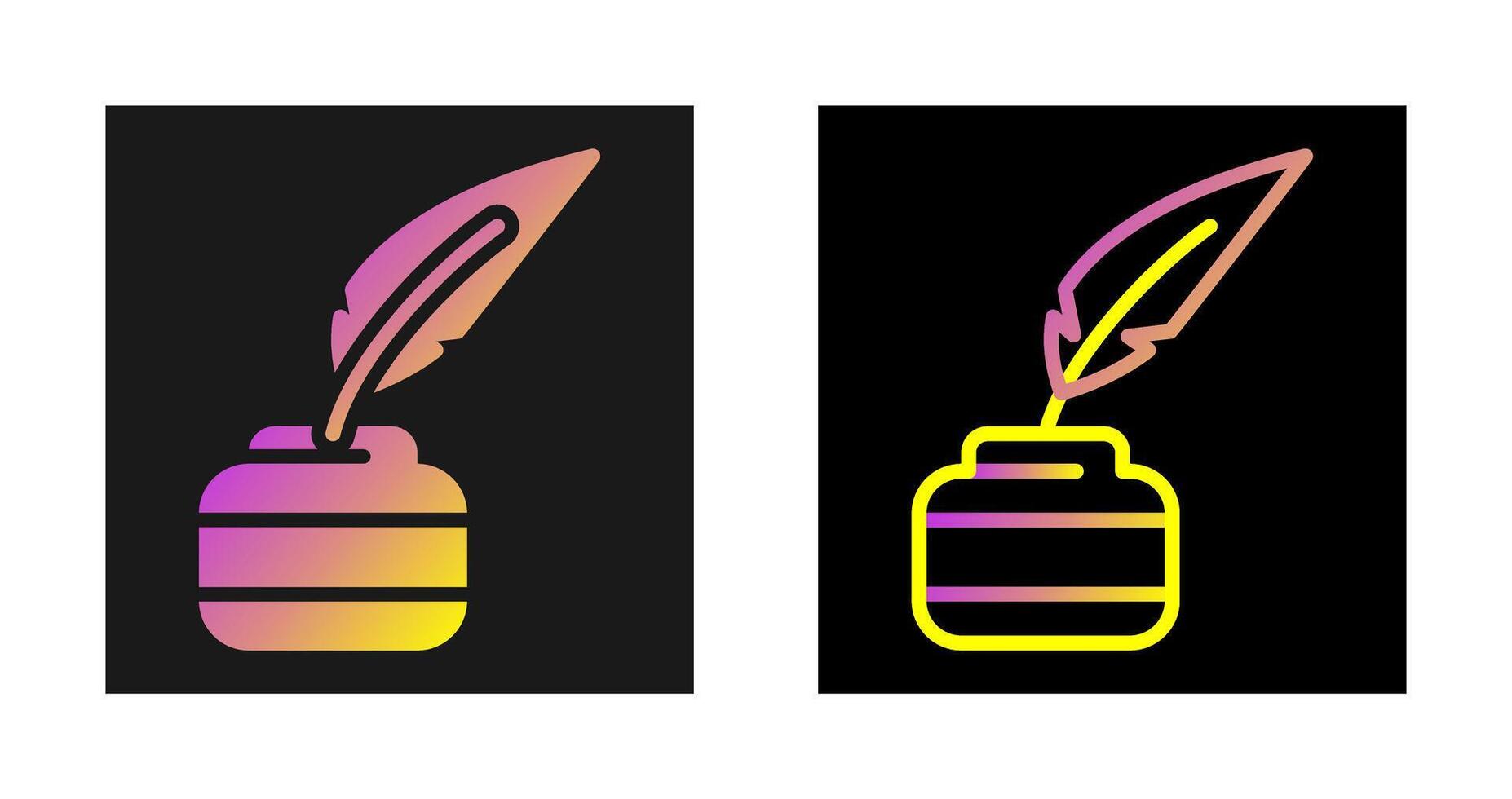 Quill pen with inkwell Vector Icon