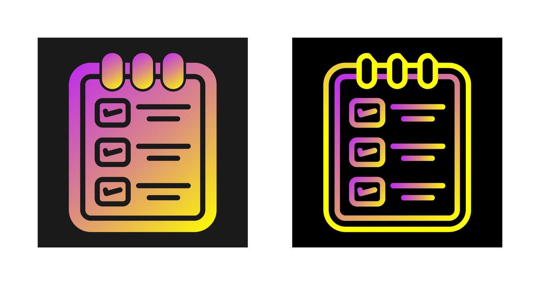 Memo pad with checklist Vector Icon