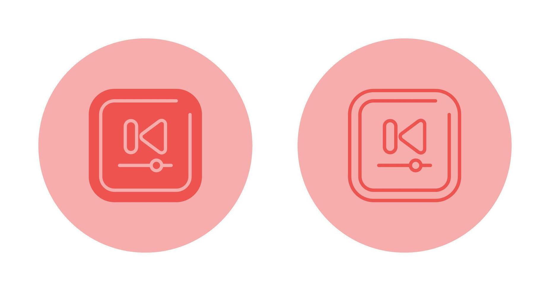 Video Previous Track Square Vector Icon