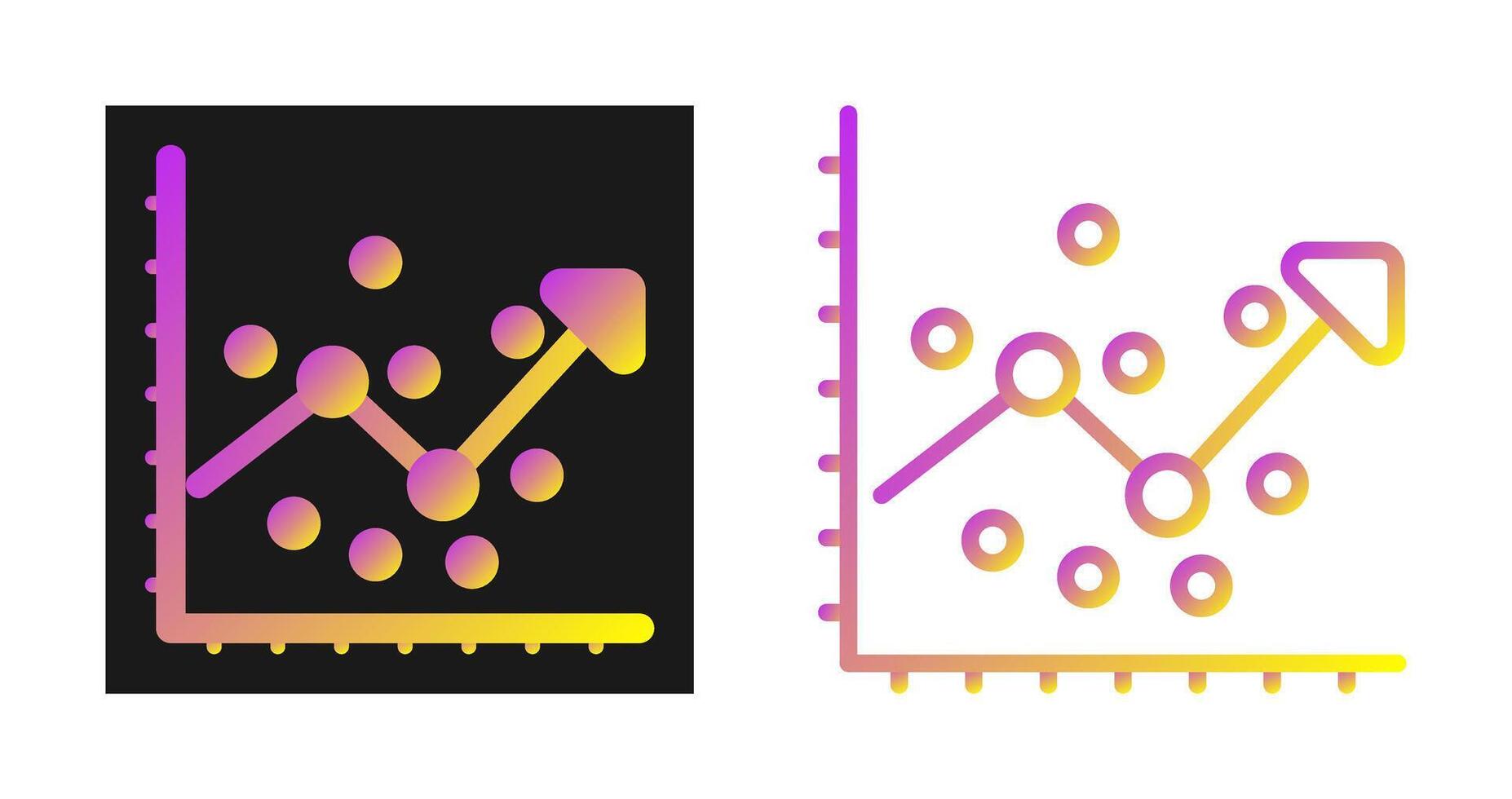 icono de vector de análisis de regresión