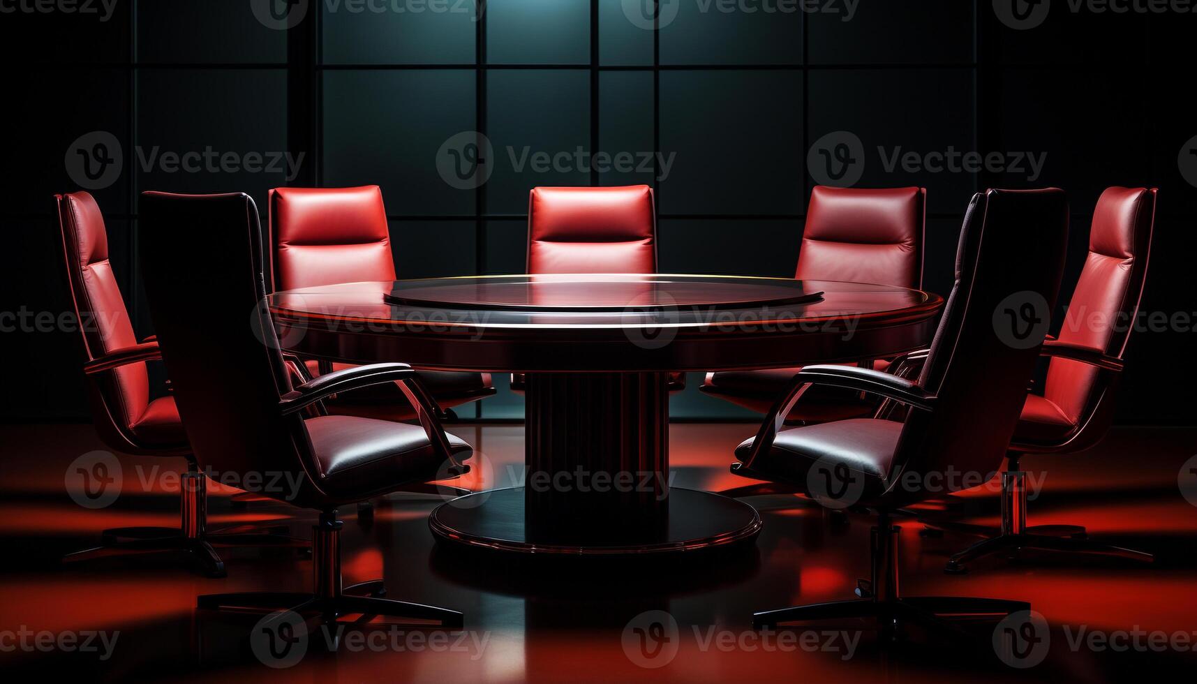 AI generated Modern office chair in empty board room generated by AI photo