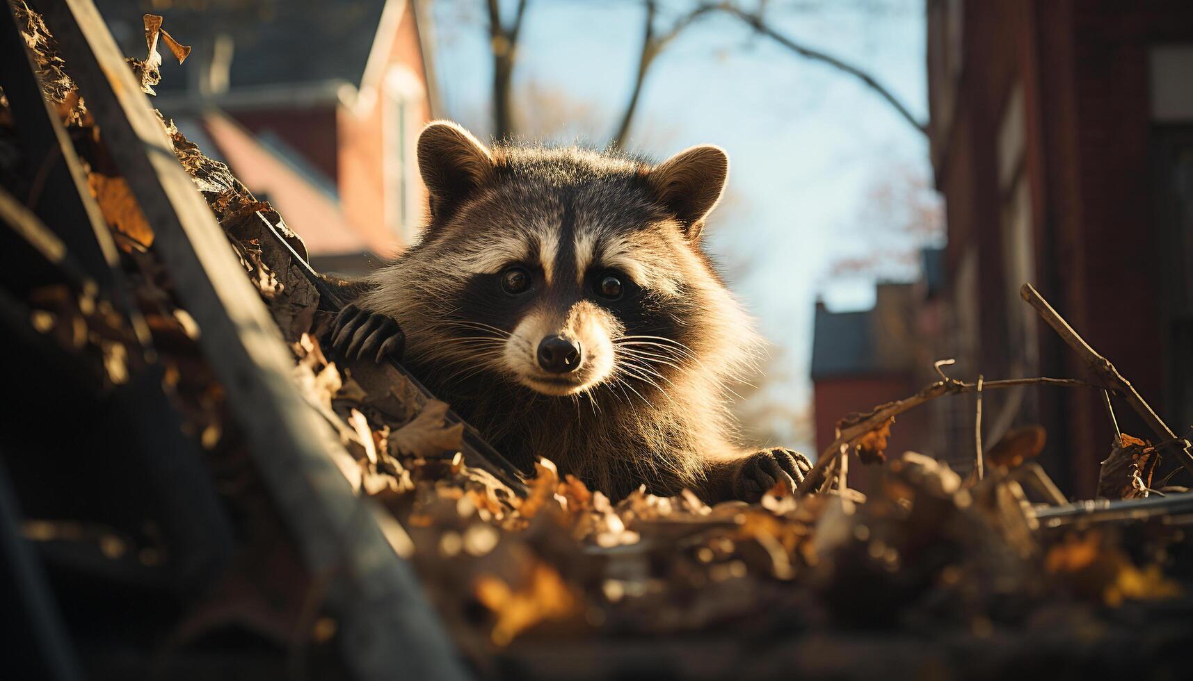 AI generated Cute small mammal sitting on a tree branch generated by AI photo