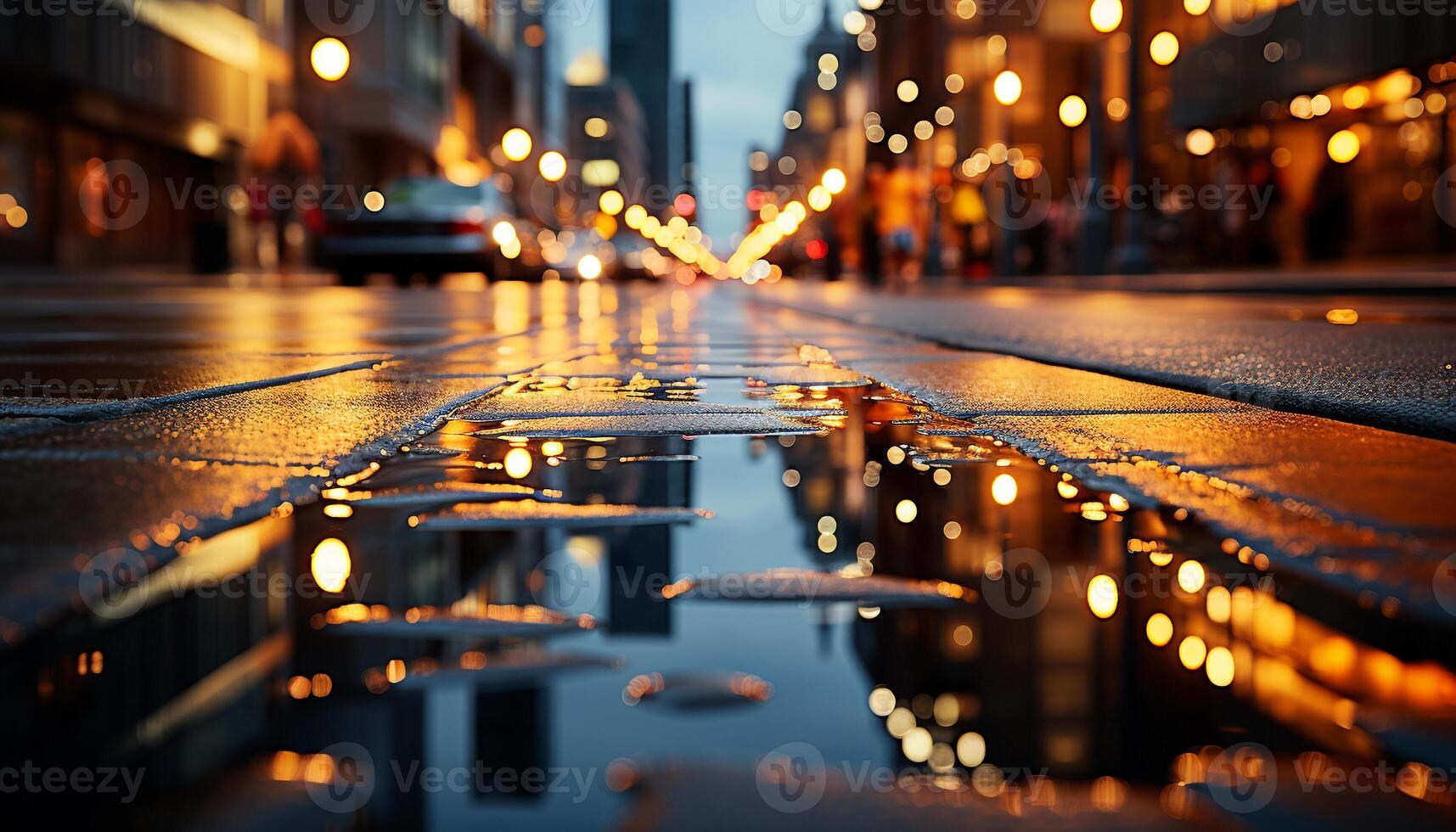 AI generated Glowing city streets illuminate the vibrant nightlife ...