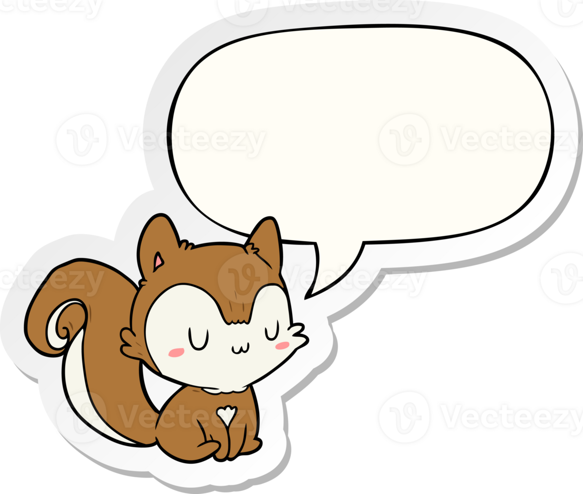 cartoon squirrel and speech bubble sticker png